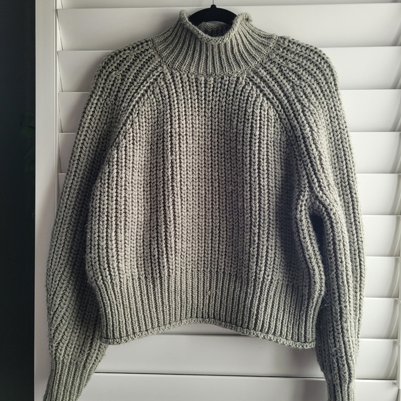Chunky knit green H&M turtleneck - size L - Picture 4 of 6